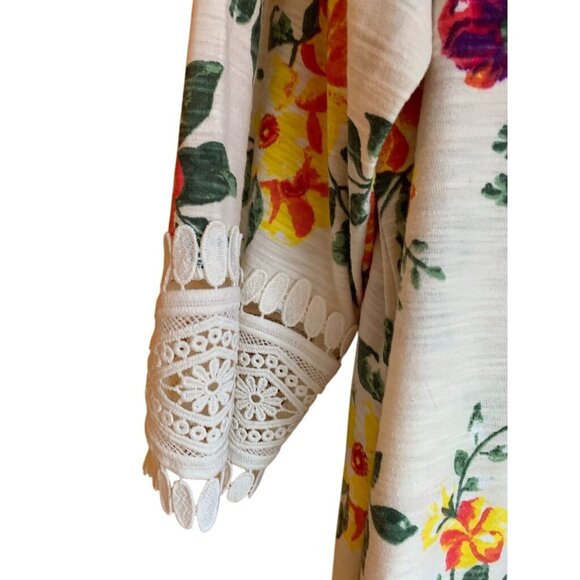 Women Within Floral Cottage Core Beachy Lace Sleeve Tunic Dress 2X Cotton/Polyes - Picture 6 of 16
